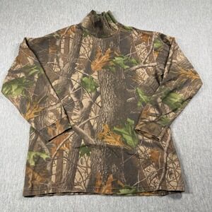 Whitewater Outdoors Shirt Mens XL RealTree Camo Mock Neck Long Sleeve Hunting